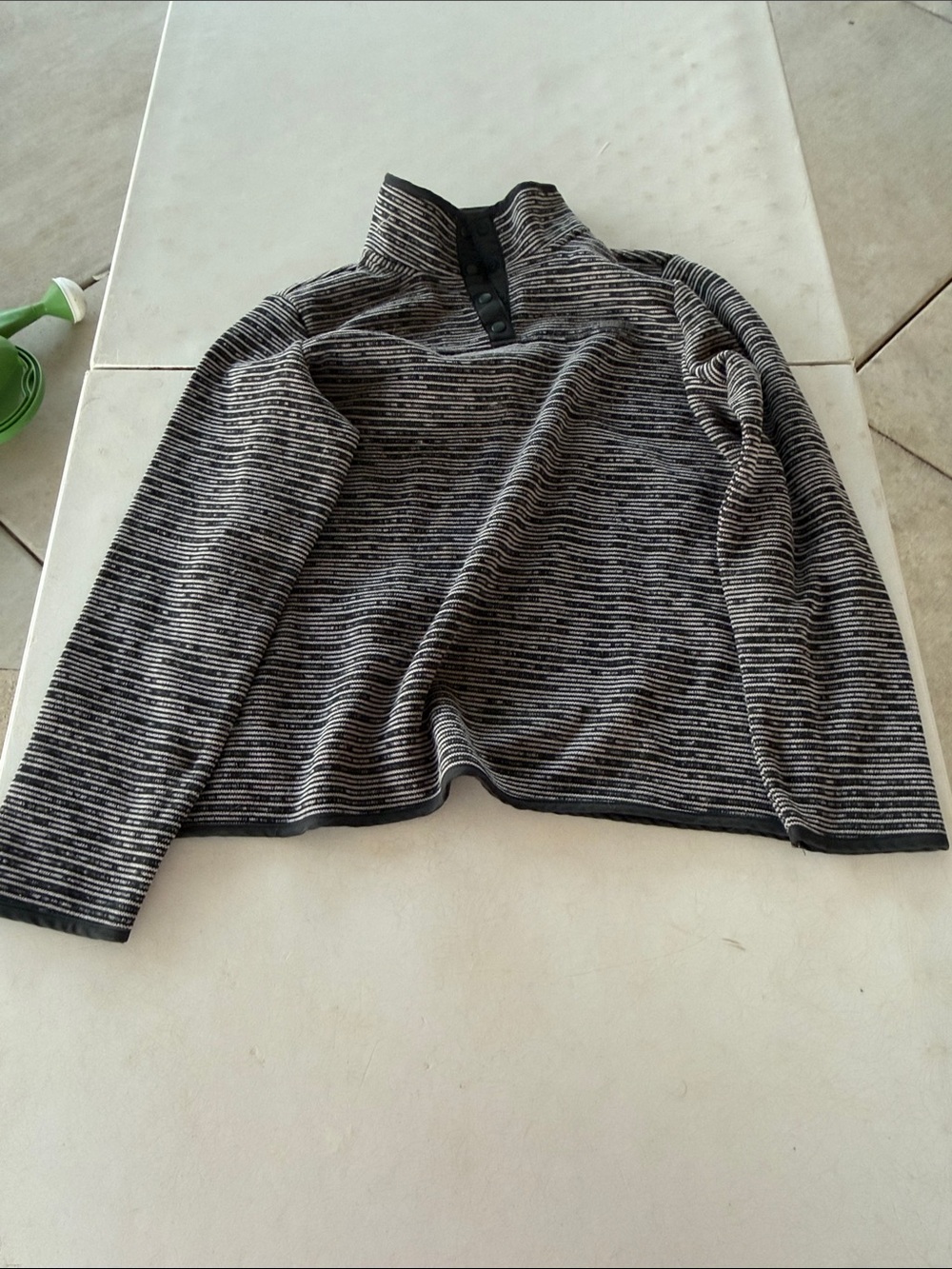 St. John's Bay Black and White Striped Mock Neck Sweater